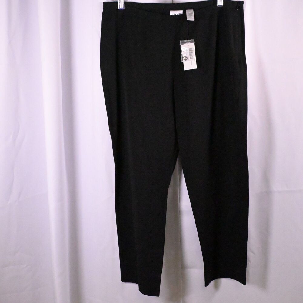 NWT Chico's Women's 2 US 12‎ Black Tapered Crop Stretch Pants